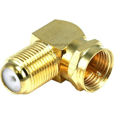 Screw-On Installation 34483 No Tools Required GE Right-Angle F-Type Connector Adapter for RG59 RG6 F-Type Coaxial Cables 1-Pack 90-Degree Male-to-Female Connector 